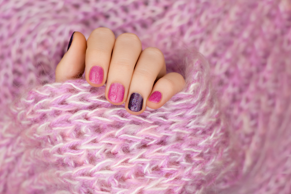 trendy pink french tip nail design